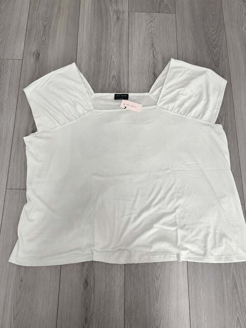 Lane Bryant Square Neck Ribbed Flutter Short Sleeve Top Size 18/20 NWT